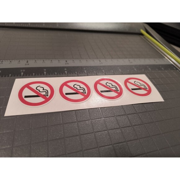 No Smoking Cigarette Round Sign Sticker Bumper Waterproof Decal Vinyl (20 Pack) - Picture 2 of 4